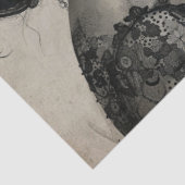 Artiesten Mixed Media Zwart Wit Ivoor Grote Gezich Tissuepapier (Detail)