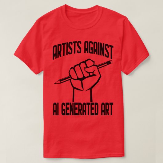 Artiesten tegen AI Generated Art T-shirt (Design voorkant)