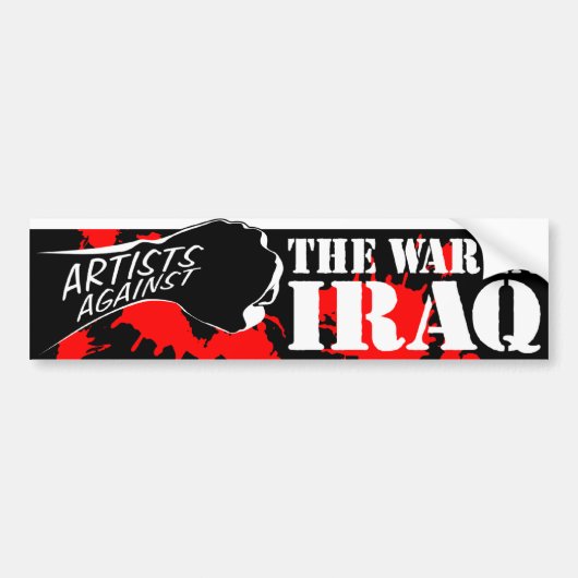 Artiesten tegen de oorlog in Irak Bumpersticker (Voorkant)