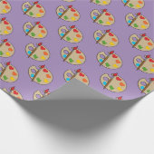 Artiestenpalet met verfborstel cadeaupapier (Hoek)