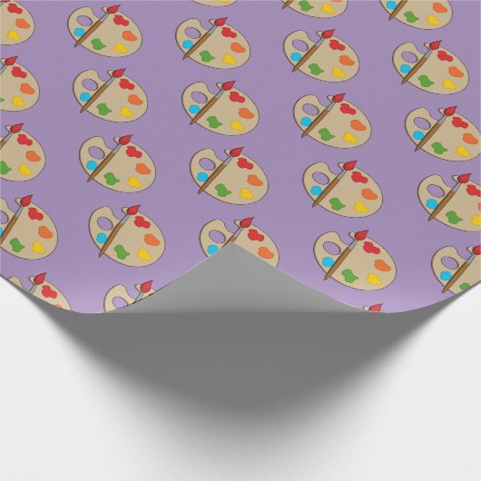 Artiestenpalet met verfborstel cadeaupapier (Hoek)