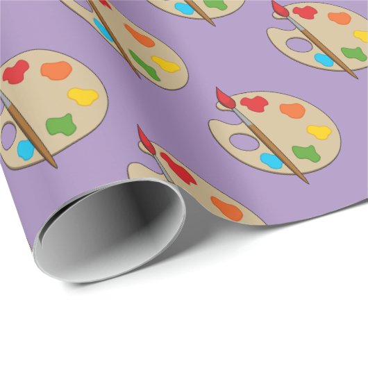 Artiestenpalet met verfborstel cadeaupapier (Rol Hoek)