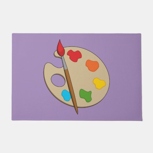 Artiestenpalet met verfborstel deurmat (Voorkant)