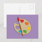 Artiestenpalet met verfborstel feestdagenkaart (Voorkant / Achterkant)