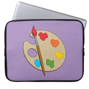 Artiestenpalet met verfborstel laptop sleeve