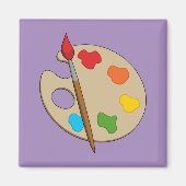 Artiestenpalet met verfborstel magneet (Voorkant)