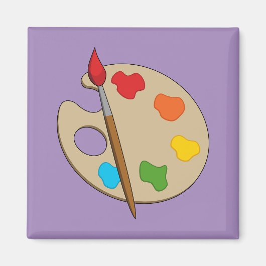 Artiestenpalet met verfborstel magneet (Voorkant)