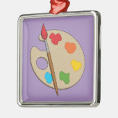 Artiestenpalet met verfborstel metalen ornament (Links)