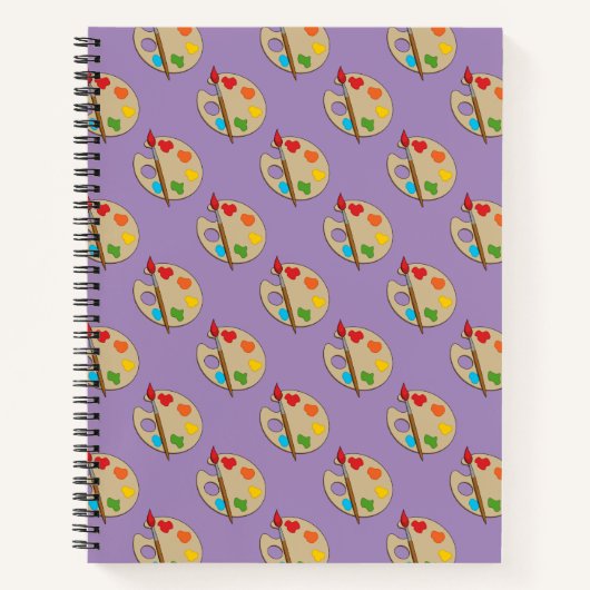 Artiestenpalet met verfborstel notitieboek (Voorkant)