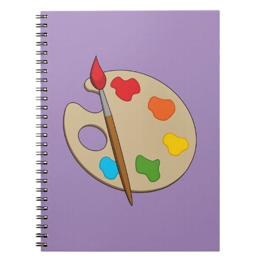 Artiestenpalet met verfborstel notitieboek (Voorkant)