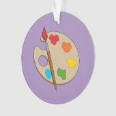 Artiestenpalet met verfborstel ornament (voorkant)