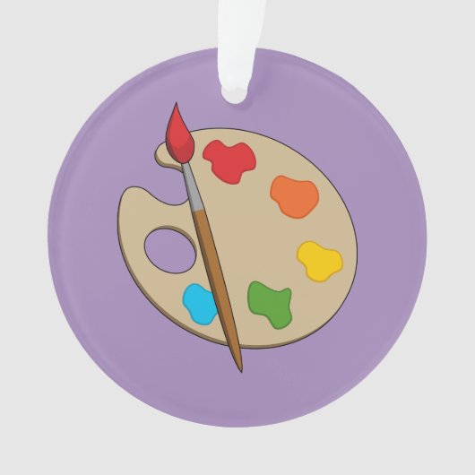 Artiestenpalet met verfborstel ornament (voorkant)