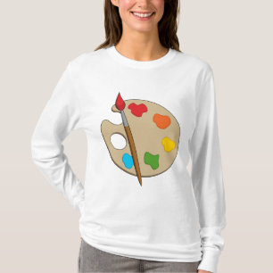 Artiestenpalet met verfborstel t-shirt