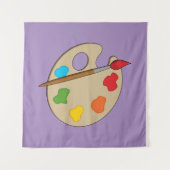 Artiestenpalet met verfborstel wandkleed (Voorkant (horizontaal))