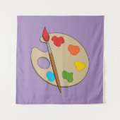 Artiestenpalet met verfborstel wandkleed (Voorkant)