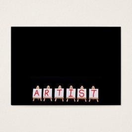 Artiestenwoorden over zes ezels op zwart visitekaartje