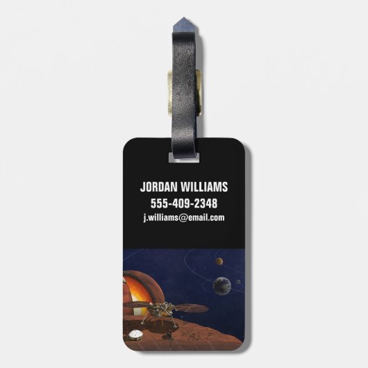 Artiest's Rendition of the Insight Lander. Bagagelabel (Achterkant verticaal)