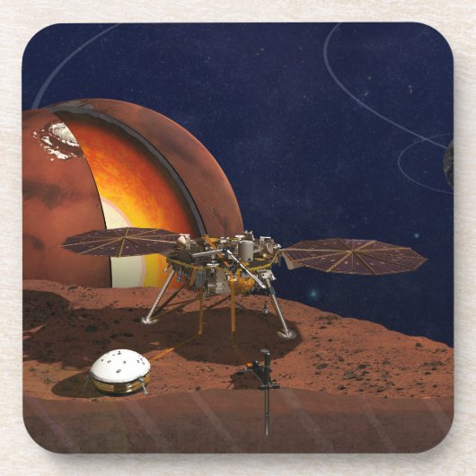 Artiest's Rendition of the Insight Lander. Bier Onderzetter (Voorkant)
