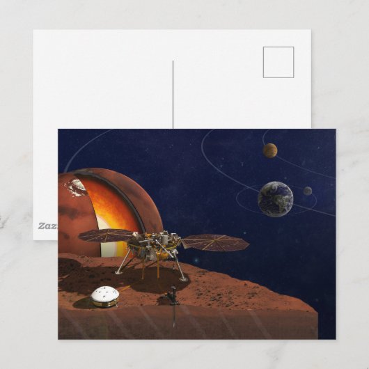 Artiest's Rendition of the Insight Lander. Briefkaart (Voorkant / Achterkant)