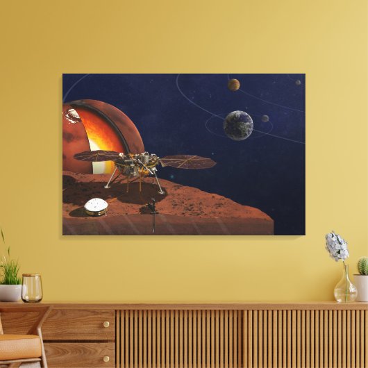 Artiest's Rendition of the Insight Lander. Canvas Afdruk (Insitu (Woonkamer))
