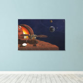Artiest's Rendition of the Insight Lander. Canvas Afdruk (Insitu (Houten vloer))