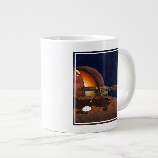 Artiest's Rendition of the Insight Lander. Grote Koffiekop (Voorkant rechts)