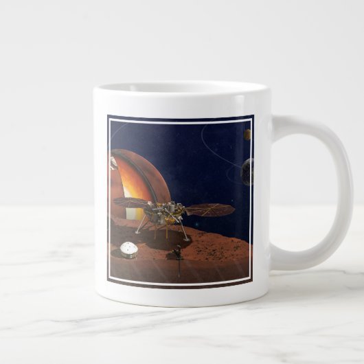 Artiest's Rendition of the Insight Lander. Grote Koffiekop (Rechts)