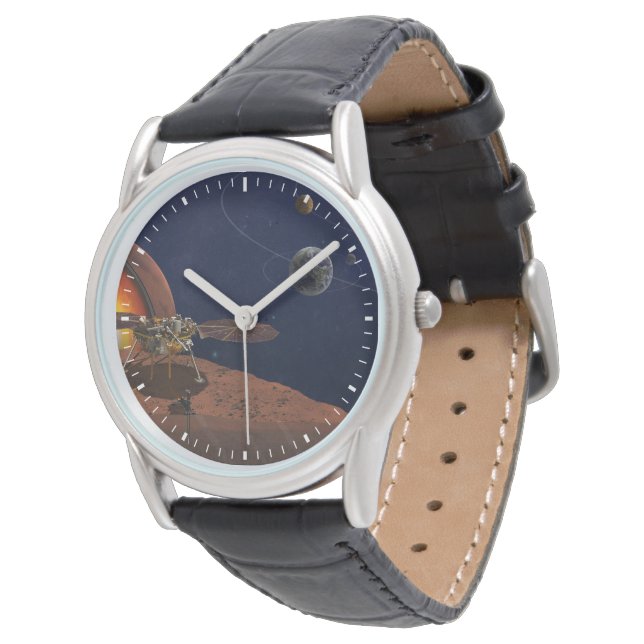 Artiest's Rendition of the Insight Lander. Horloge (Gekanteld)