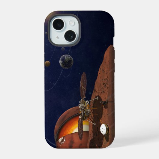 Artiest's Rendition of the Insight Lander. iPhone 15 Case (Achterkant)