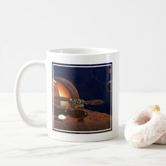 Artiest's Rendition of the Insight Lander. Koffiemok (Met donut)