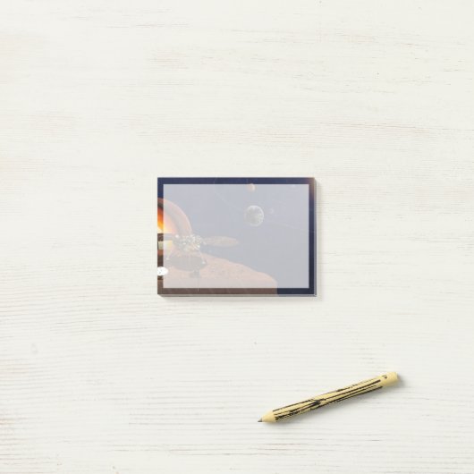 Artiest's Rendition of the Insight Lander. Post-it® Notes (Op bureau)