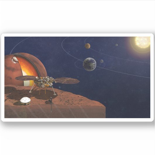 Artiest's Rendition of the Insight Lander. Sticker (Voorkant)