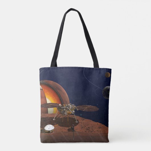 Artiest's Rendition of the Insight Lander. Tote Bag (Achterkant)