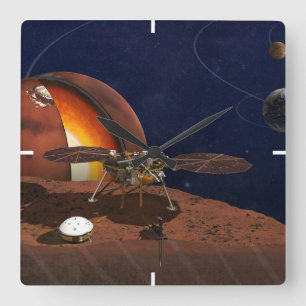 Artiest's Rendition of the Insight Lander. Vierkante Klok