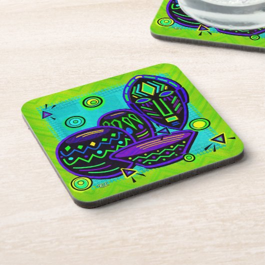 Artifact African Pop Art Drankjes Onderzetter (Linkerzijde)