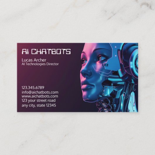 Artificial Intelligence Chatbot Company Visitekaartje (Voorkant)