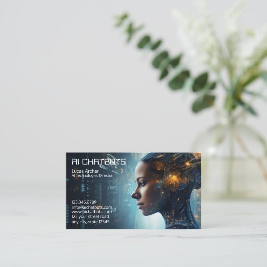 Artificial Intelligence Chatbot Company Visitekaartje (Staand voorkant)