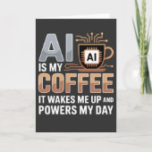 Artificial Intelligence Coffee Humor Kaart (Voorkant)