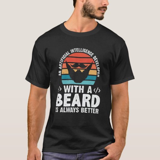 Artificial Intelligence Developer With A Beard T-shirt (Voorkant)