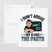 Artificial Intelligence Facts Humor Design Briefkaart (Voorkant / Achterkant)