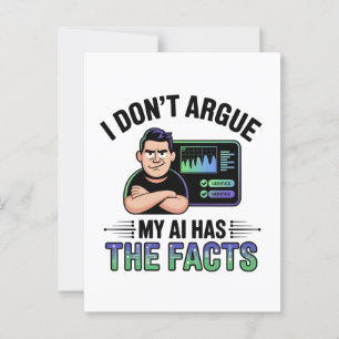 Artificial Intelligence Facts Humor Design Briefkaart