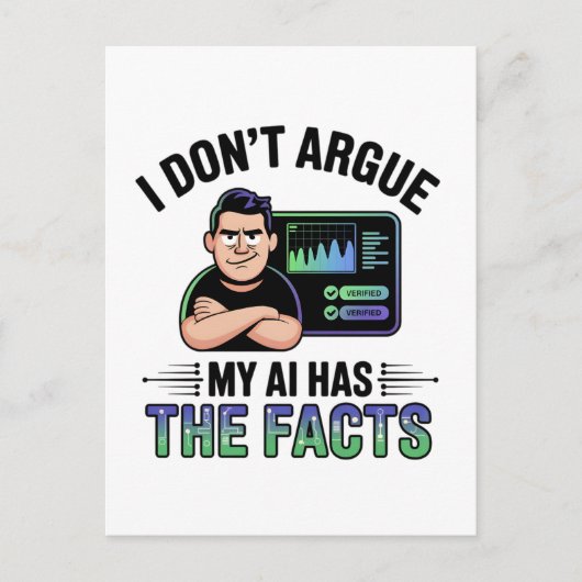 Artificial Intelligence Facts Humor Design Briefkaart (Voorkant)