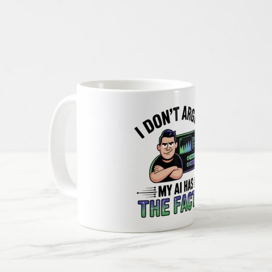Artificial Intelligence Facts Humor Design Koffiemok (Voorkant links)