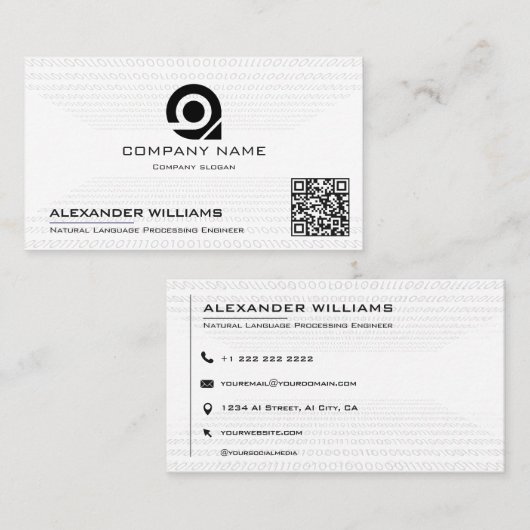Artificial Intelligence Software Engineer Visiting Visitekaartje (Voorkant / Achterkant)