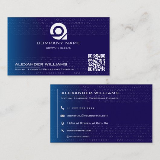 Artificial Intelligence Software Engineer Visiting Visitekaartje (Voorkant / Achterkant)
