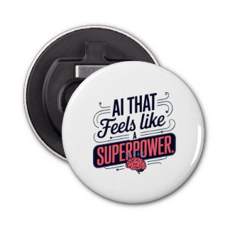 Artificial Intelligence Superpower Graphic Button Flesopener