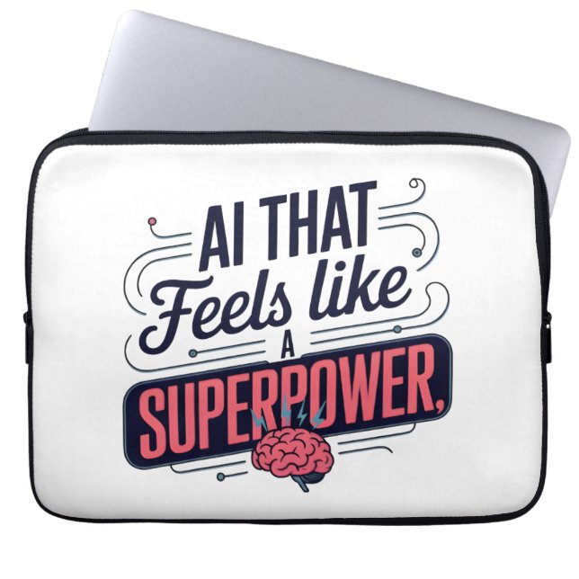 Artificial Intelligence Superpower Graphic Laptop Sleeve (Voorkant)