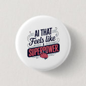 Artificial Intelligence Superpower Graphic Ronde Button 3,2 Cm (Voorkant)