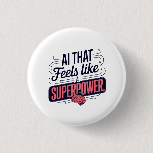 Artificial Intelligence Superpower Graphic Ronde Button 3,2 Cm (Voorkant)