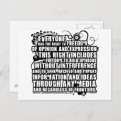 Artikel 19 Citaat (B&W) Briefkaart (Voorkant / Achterkant)